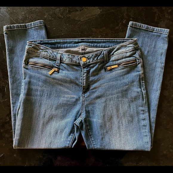 Michael KORS Denim Izzy Skinny Jeans with Zipper Pockets Size 10 - Picture 8 of 12